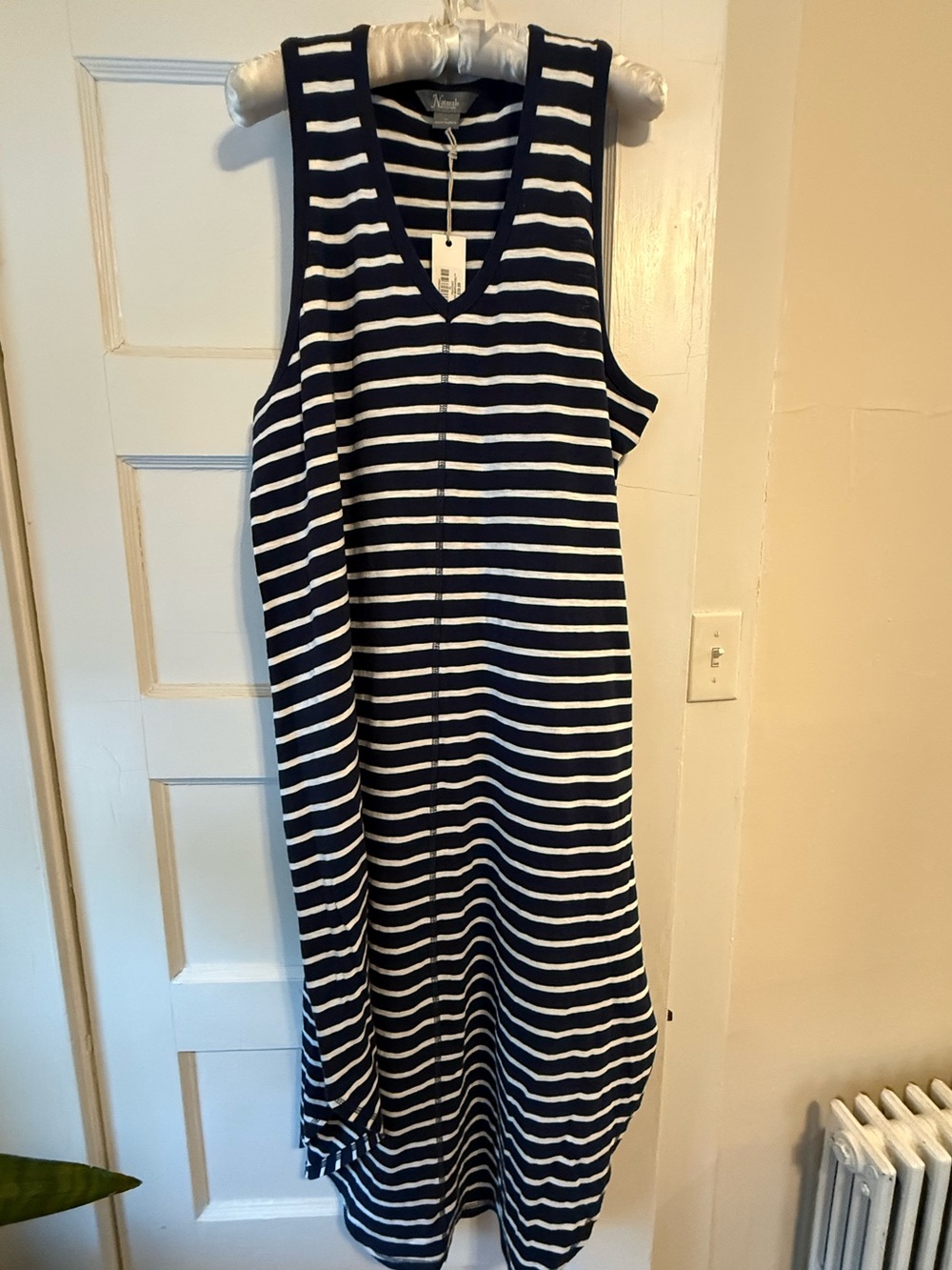 NWT Natural Reflections Tankdress Summer Navy Stripe Dress size XL Peacoat - Picture 2 of 8